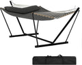 2 Person Double Hammock with Adjustable Steel Stand & Pillow, Heavy Duty by KYBOLT