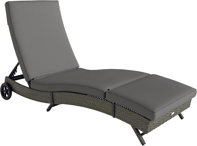 Outsunny Wicker Chaise Lounge Chair Outdoor by Outsunny