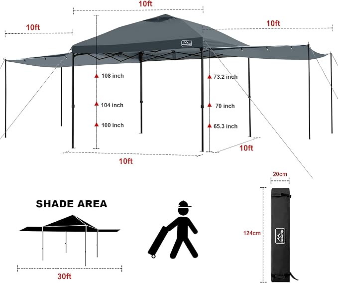 KAMPKEEPER 10x10 Easy Pop Up Canopy Tent - Image 4