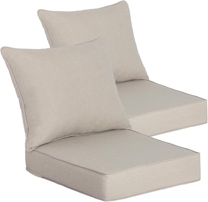 Goodgoods 24 x 24 Outdoor Patio Deep Seat Cushions 2-Pack, 1000+ Hours by Goodgoods