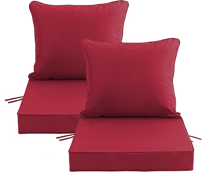 24x24 Inch Outdoor Chair Cushions Set of 2, Patio Furniture Cushions by Unknown
