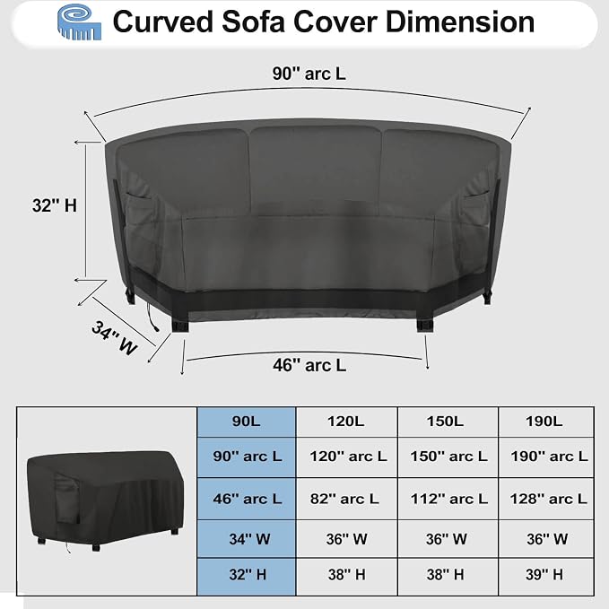 OutdoorLines Waterproof Curved Outdoor Sectional Cover - Image 2