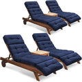 Outdoor Chaise Lounge Chair Cushion Set of 4, Thickened 74.4 x 22 x 4.7 Inches by Tycdiose