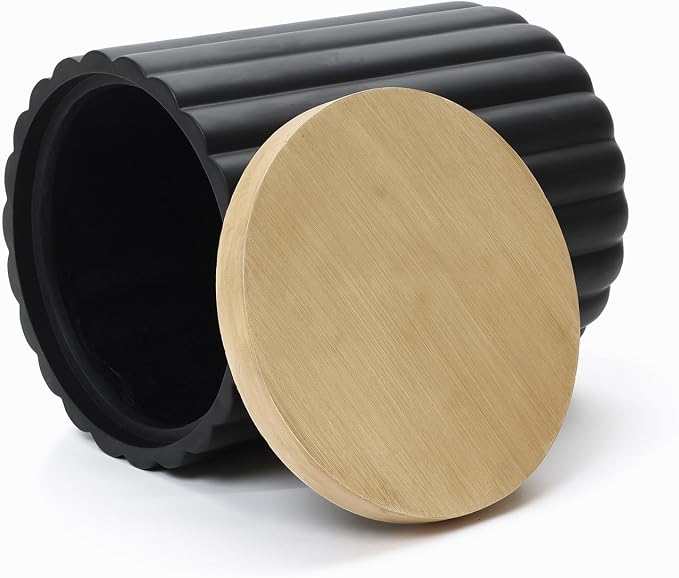 LuxenHome 20" Black Outdoor Side Table - Image 3