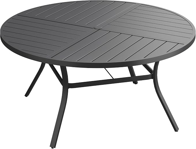 VICLLAX 50" Round Outdoor Table, Patio Dining Table by HOME