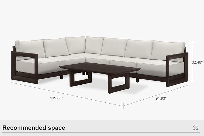 PURPLE LEAF Patio Furniture Set L-Shaped Outdoor Couch - Image 9