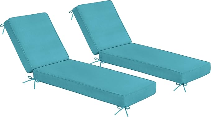 Sundale Outdoor Olefin Chaise Lounge Cushion Set of 2, Water-Resistant Patio by SundaleOutdoor