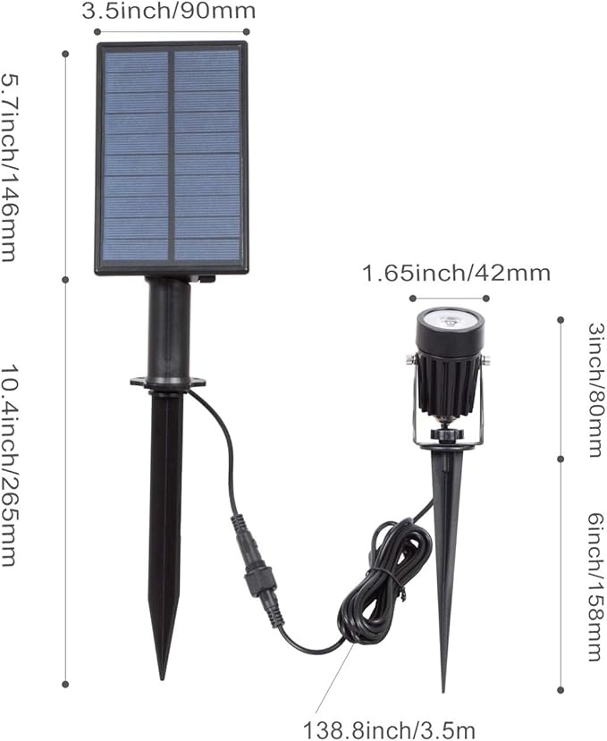 T-SUN Solar Spotlights, Outdoor LED Solar Lights, Waterproof Auto ON/Off Solar - Image 2