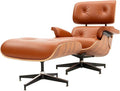 Top Grain Leather, Mid Century Chaise Lounge Chair and Ottoman, Modern Chair by MakeHomeBetter