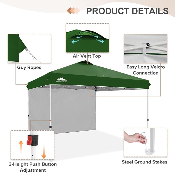 EAGLE PEAK Commercial Canopy 12x12 Pop Up Canopy Tent - Image 2