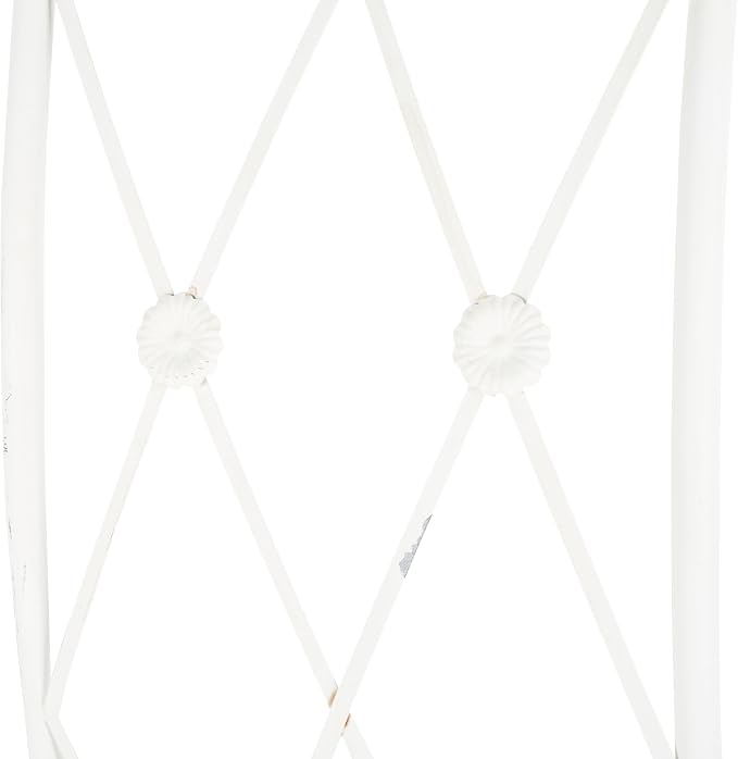 SAFAVIEH Outdoor Collection Mizell Antique White Lattice Wrought Iron Moon - Image 8