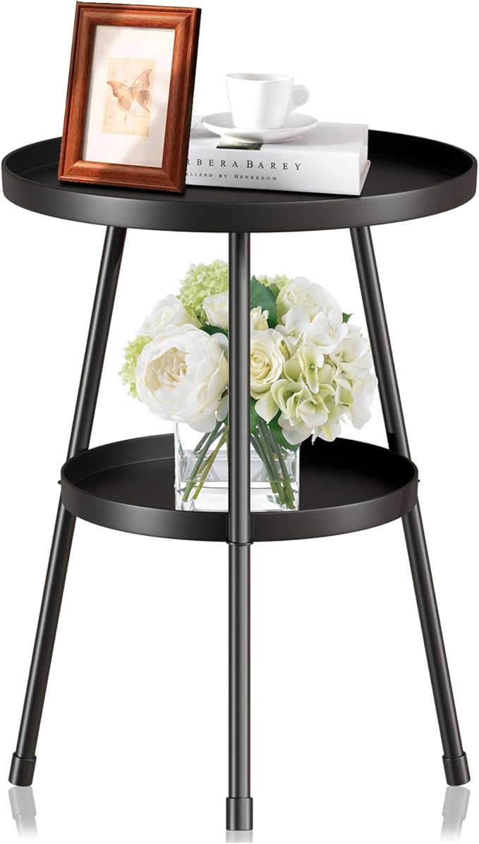 SYQ Round Metal Side Table Small End Table by SYQ