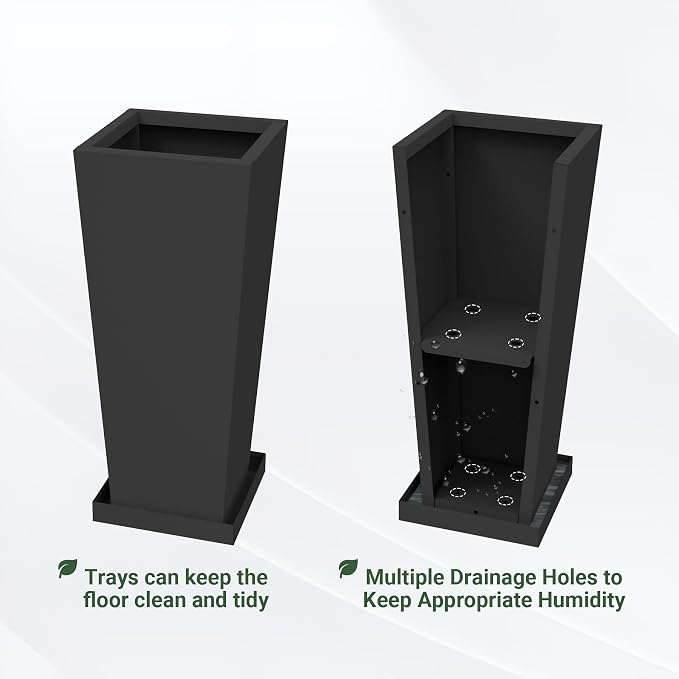Tall Outdoor Planters Set of 2, 24 inch Tall Planters - Image 6