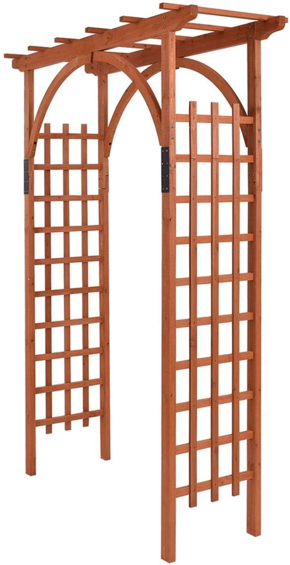 Premium Outdoor Wooden Cedar Arbor Arch Pergola Trellis Wood Garden Yard Lattice - Image 5