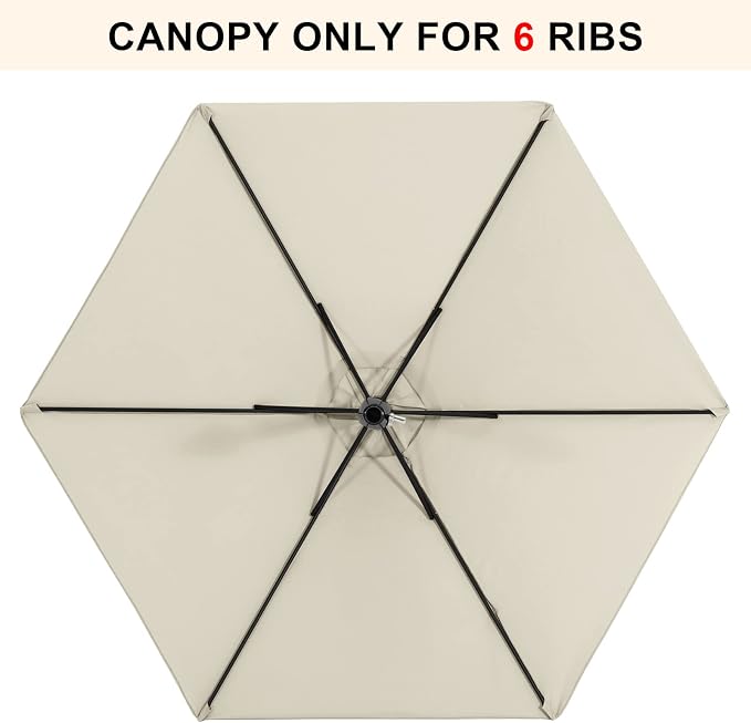 MASTERCANOPY Patio Umbrella 7.5 ft Replacement Canopy - Image 3