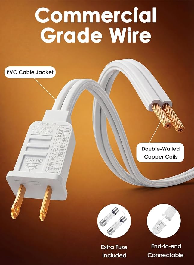 SUNSGNE 25FT G40 LED White Outdoor String Lights - Image 6