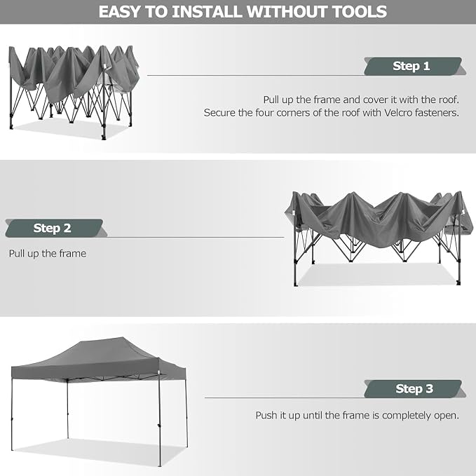 COBIZI 10x15 FT Pop up Canopy Tent, Heavy Duty Easy Up Commercial Outdoor Party - Image 4