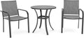 3-Piece Outdoor Dining Set, Small Metal Bistro Table by Anmutig