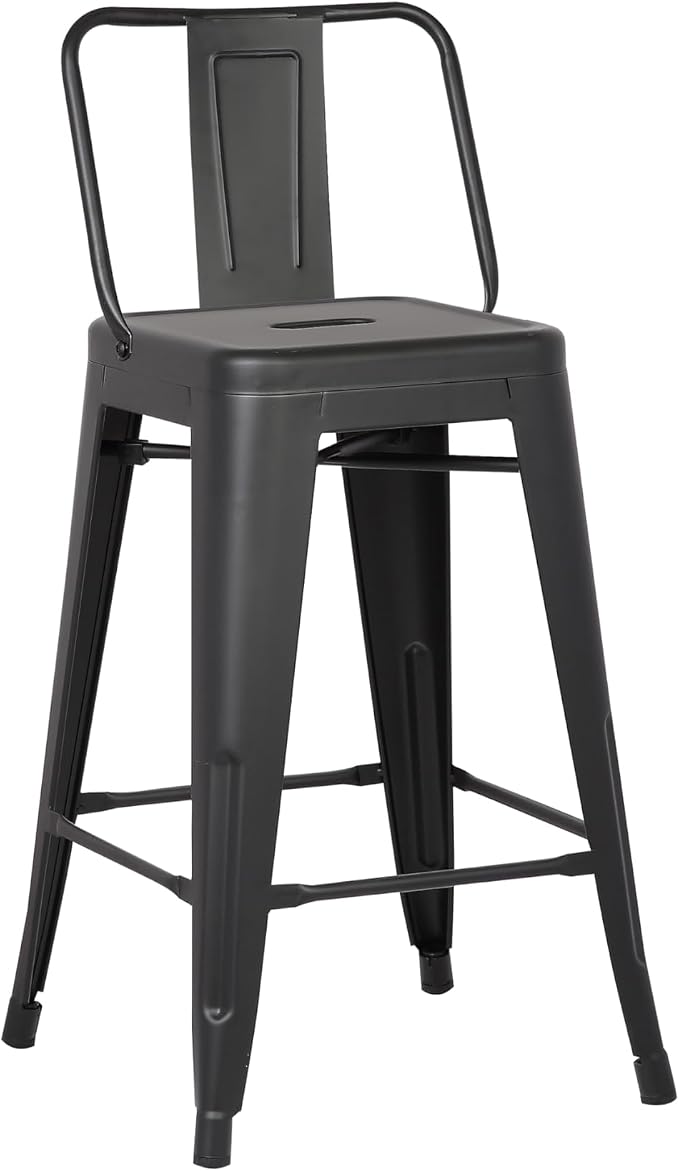 AC Pacific 24” Metal Barstool Set of 4 – Country Rustic Style - Image 4