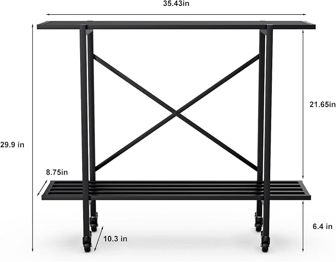 Zhongma 2 Tier Metal Sturdy Narrow Plant Stand - Image 3