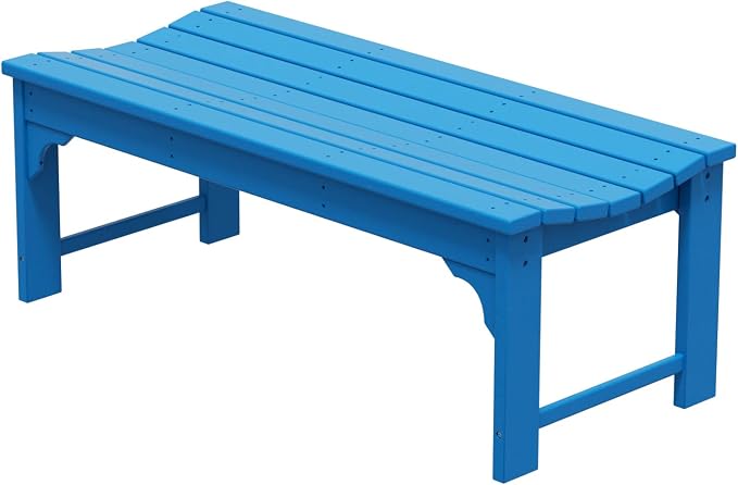 WO Home Furniture Outdoor 46" Backless HDPE Adirondack Bench, Poly Lumber Seat - Image 8