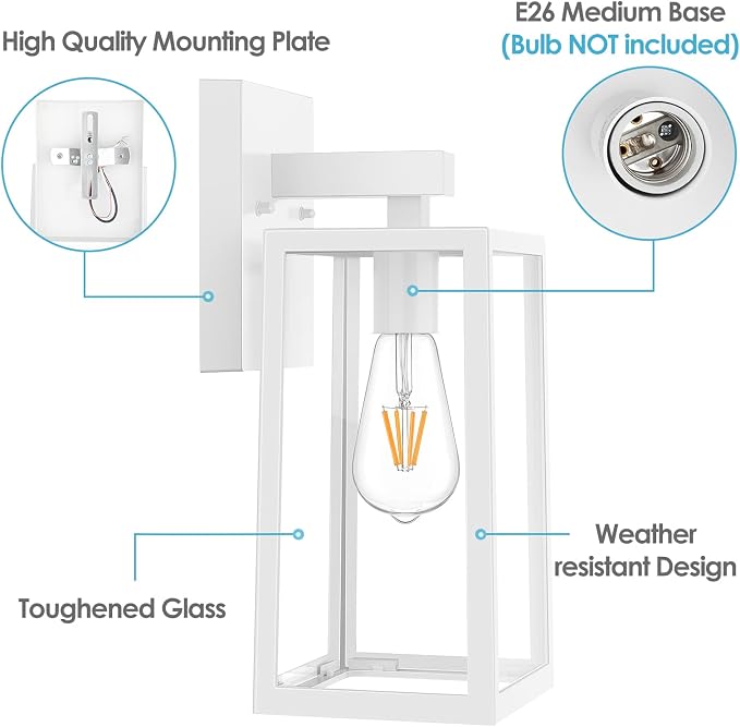 MAXvolador Outdoor Wall Sconce, Exterior Waterproof Lantern Light Fixtures - Image 9