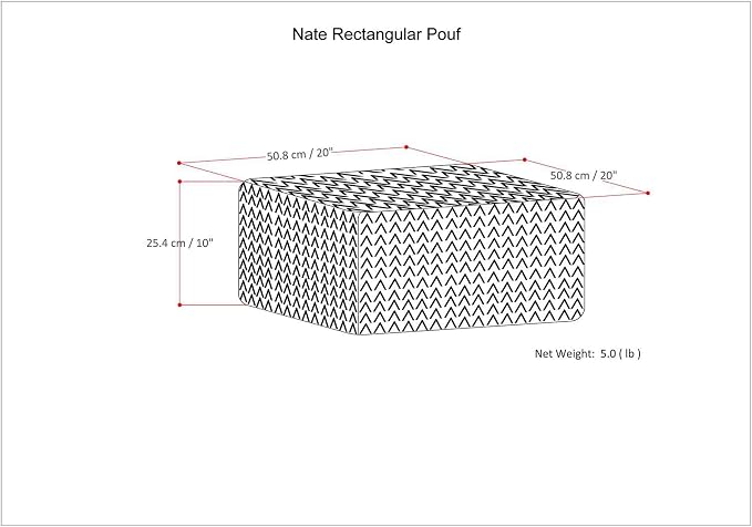SIMPLIHOME Nate Square Pouf - Image 3