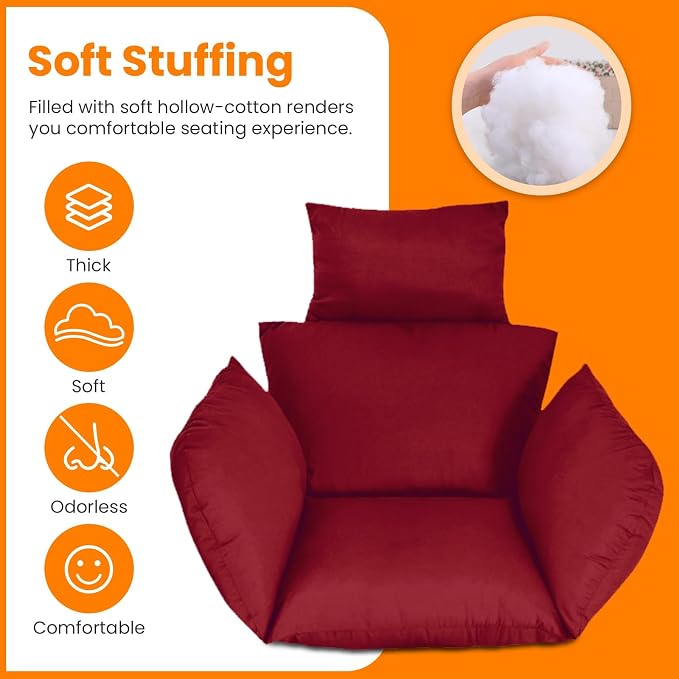 Egg Chair Cushion Replacement, Soft Thicken Egg Outdoor Hanging Chair Cushion - Image 4