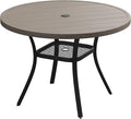VICLLAX 40.6" Round Patio Table, Outdoor Dining Table by HOME