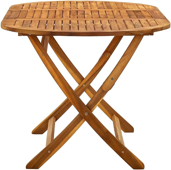 vidaXL Solid Acacia Wood Folding Patio Table - Image 6