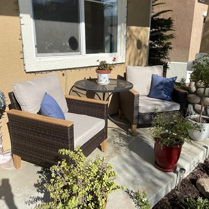 Sophia & William Outdoor Patio Sectional Sofa Set 2 Seats High Back Single - Image 6