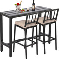 Outdoor Bar Chairs & Table, Metal Patio Bar Set, 3 Piece by Unknown