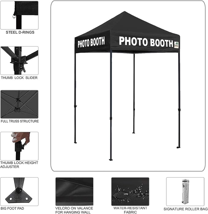 Eurmax USA Printed 5x5 Pop Up Canopy Tent Commercial Instant Canopies - Image 4