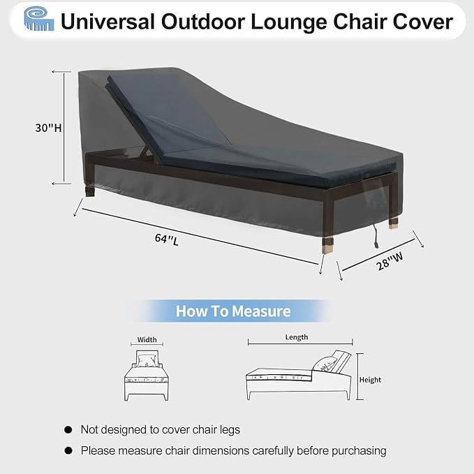 OutdoorLines Outdoor Waterproof Patio Chaise Lounge Chair Cover - Image 2