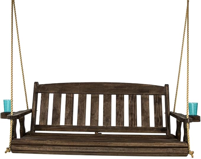Amish Casual Heavy Duty Mission Treated Porch Swing, Dark Walnut Stain by AmishCasual