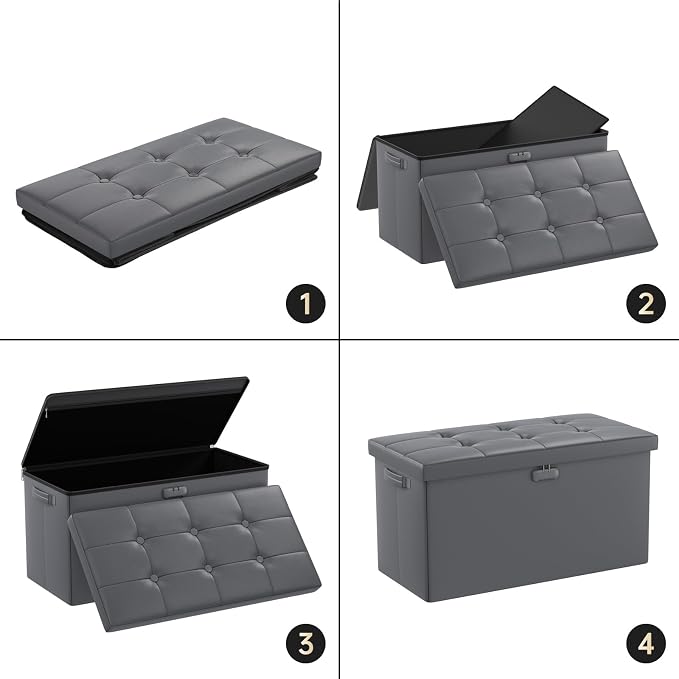 ENGPOW Storage Ottoman Bench, Fireproof Folding Bench - Image 8