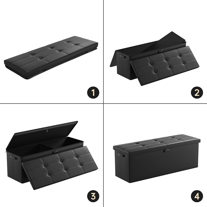 ENGPOW Storage Ottoman, Fireproof Folding Bench - Image 7