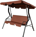 Porch Swing Outdoor, 3 Person Patio Swing w/Removable Cushion, Stand & by DREAMADE