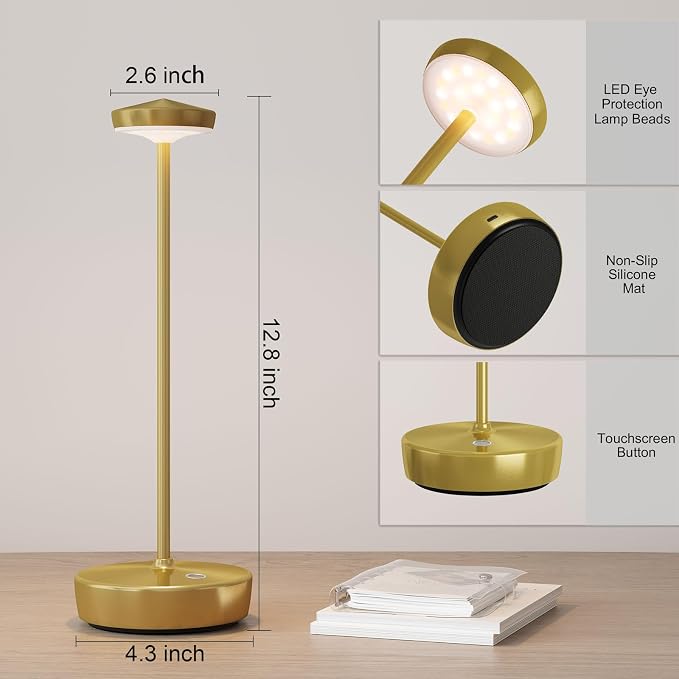 Rechargeable Cordless Table Lamps, 5000mAh LED Outdoor Table Light - Image 3