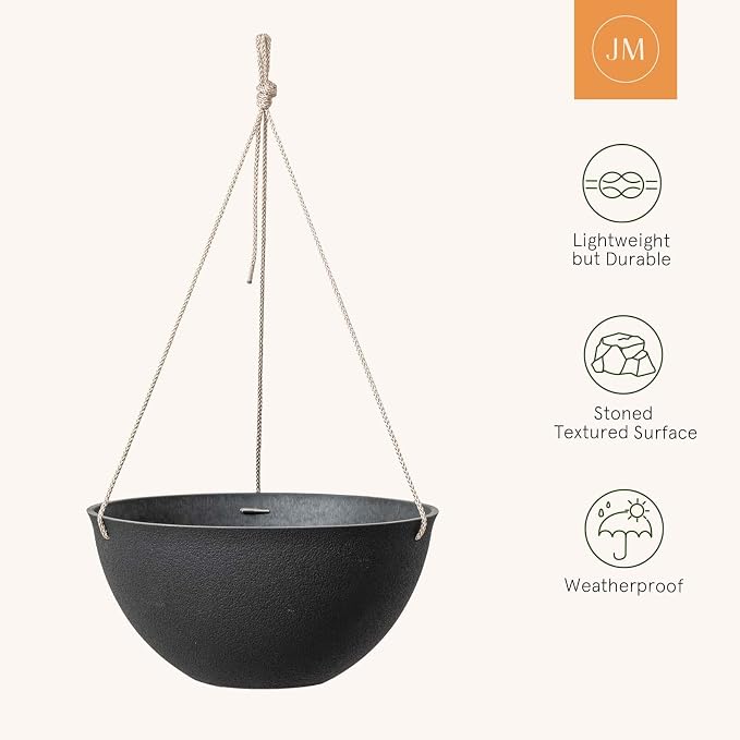 LA JOLIE MUSE Hanging Planters for Outdoor Plants, Large Hanging Planter - Image 3