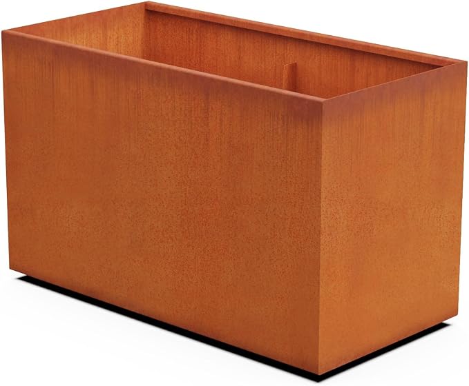 Plantercraft Extra Large Corten Steel Planter – 48x24x30 Large Rectangular by Plantercraft