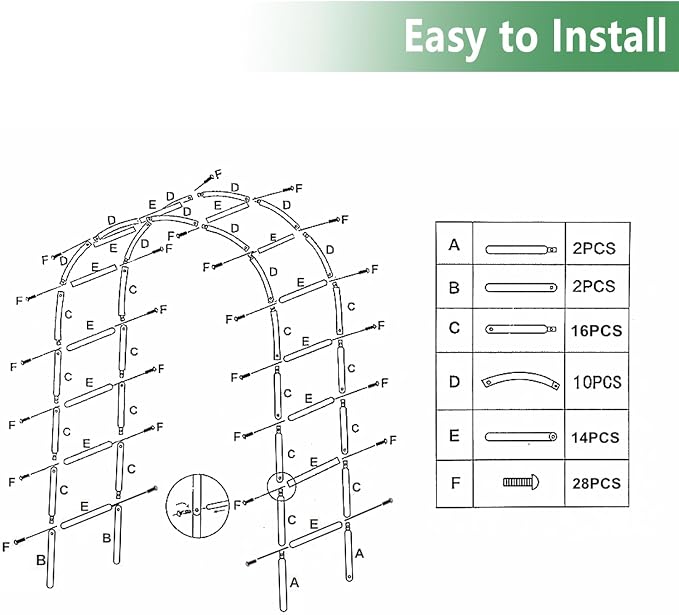 7.9 Ft H x 4.6 Ft W White Metal Pergola Arbor - Image 5