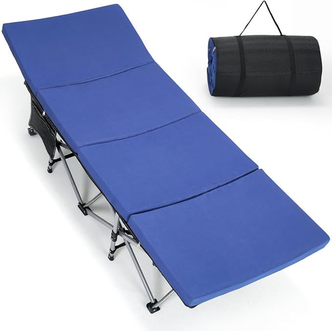 ABORON Camping Cot with 2in Memory Foam Trifold Mattress, 900LBS Heavy Duty by ABORON