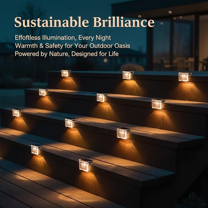 TIJNN Solar Deck Lights Outdoor Waterproof – LED Solar Fence Lighting - Image 8
