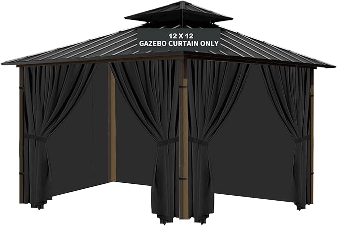 Gazebo Universal Replacement Privacy Curtain, 4-Panels Sidewall by TNGAN