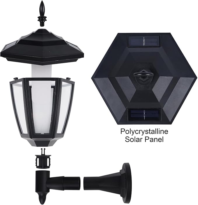 Dynaming 2 Pack Solar Flame Wall Lanterns Outdoor, Solar Powered Wall Mounted - Image 8