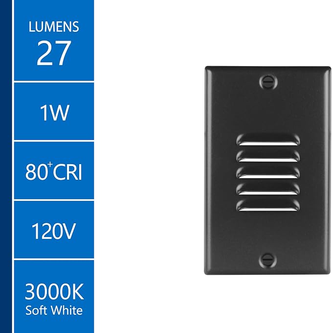 STP2 Vertical Louvered Black LED Step Light - Image 2