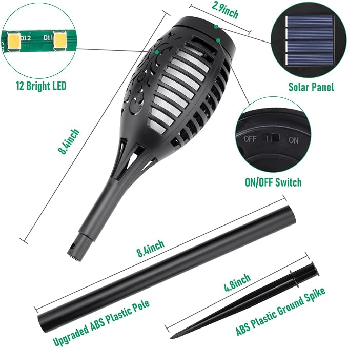 IkeeRuic Solar Flame Torch Lights - Image 3