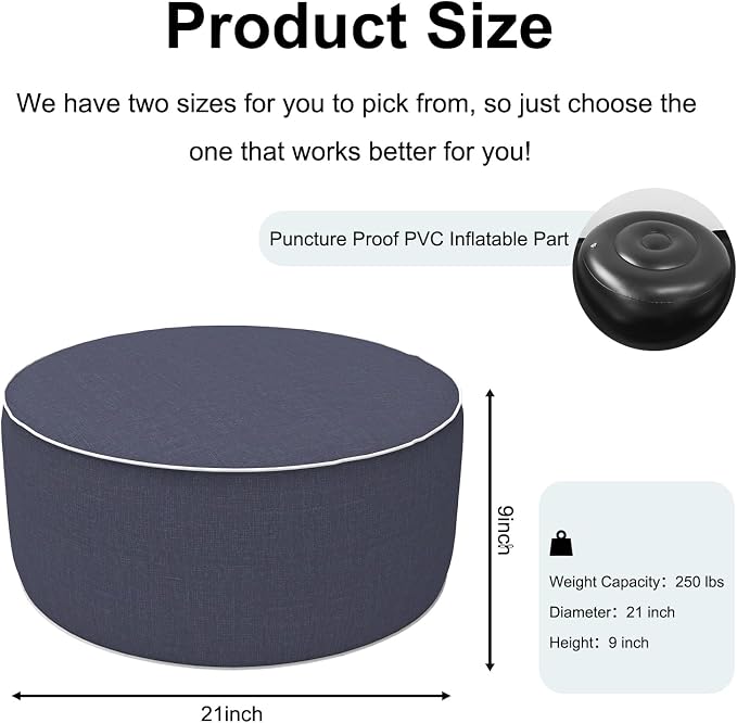 Inflatable Ottoman Stool D21 xH9 - Image 2