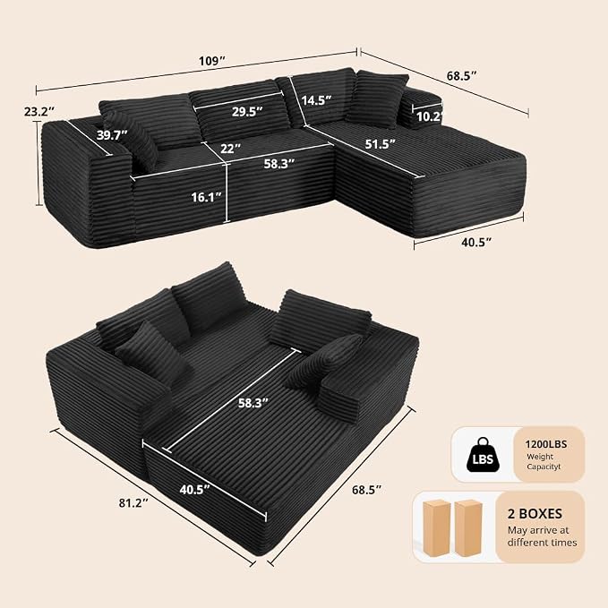 COMHOMA 105”Modular Sectional Sofa - Image 2